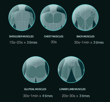 МАССАЖЕР МАССАЖНЫЙ ПИСТОЛЕТ 4 СВЕТОДИОДНЫХ НАКОНЕЧНИКА 32 РЕЖИМА