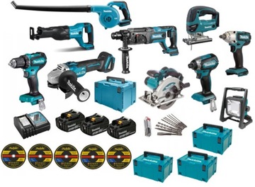 MAKITA ZESTAW COMBO DDF485 DGA504 DJR186 + HALOGEN