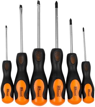 ОТВЕРТКИ С ПЛОСКОЙ ВСТАВКОЙ, 6 ЭЛЕМЕНТОВ