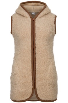 ДЛИННЫЙ ЖИЛЕТ С КАПЮШОНОМ, 100% ШЕРСТЬ, размер S/M