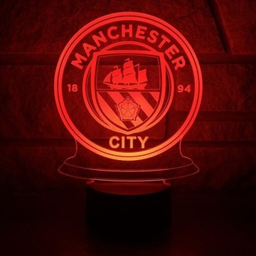 3D LED ночник MANCHESTER CITY FC + Пульт Дистанционного Управления
