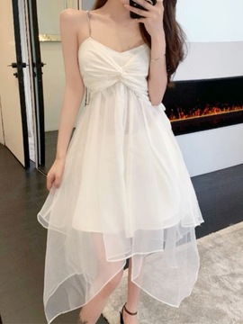 Sexy Slip Dress Women White Elegant Fairy Dresses