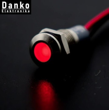 Lampka sygnalizacyjna kontrolka dioda Led 12V 10mm wskaźnik kontrolny