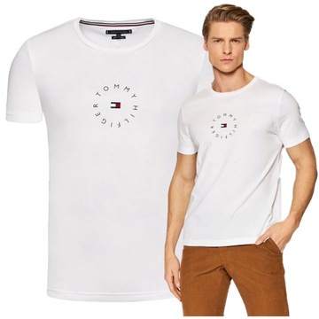 meska koszulka tshirt tommy hilfiger biały roundall