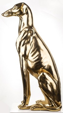 Золотая блестящая фигурка-украшение борзой собаки