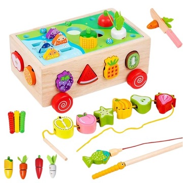 MONTESSORI GRA LOGICZNA ZRĘCZNOŚCIOWA SORTER MARCHEWKI I ROBACZKI