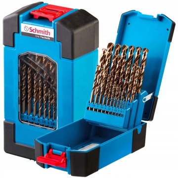 Zestaw Wierteł Kobaltowych Schmith SQWCO-02 do Metalu 1-13mm 25 szt. 600°C