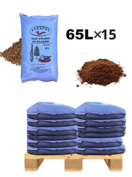 TORF 65L x15 KWAŚNY PALETA Ziemia do iglaków borówka krzewy ogród STANPOL