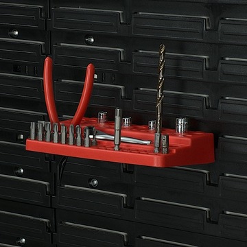 ИНСТРУМЕНТАЛЬНАЯ ДОСКА ДЛЯ ГАРАЖА 14 ПОДДОНОВ + КОНТЕЙНЕРЫ И РУЧКИ НАСТЕННАЯ ПОЛКА