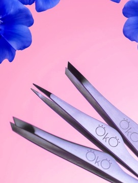 Пинцет для бровей, заточенный вручную, скошенный, EASY TOUCH 02 OkO