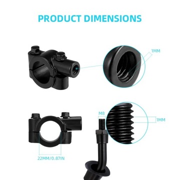 ЗЕРКАЛА ДЛЯ СКУТЕРА, МОТОЦИКЛА, КВАДА, квадроцикла, УНИВЕРСАЛЬНЫЕ, М8, М10, РЕДУКЦИОННЫЕ ЗАЖИМЫ