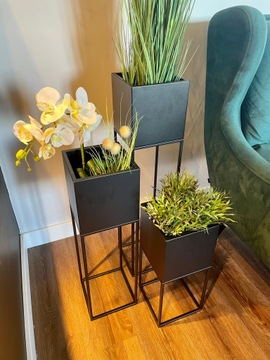 Металлическая крышка для цветочного горшка Loft LORIENT BLACK L87смYLD