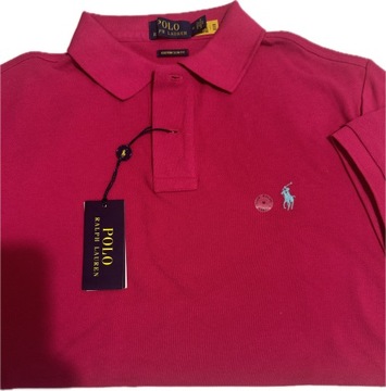 koszulka męska Polo Ralph Lauren różowa/ amarantowa r.M