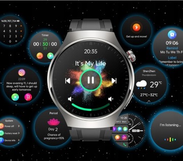 SMARTWATCH ZEGAREK ŁADOWARA SZKŁO HARTOWANE OPASKI GRATIS EKG HRV MENU PL