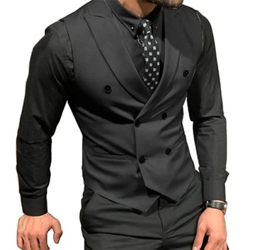 Black/White Male Suits Vest Wedding Clothing Party