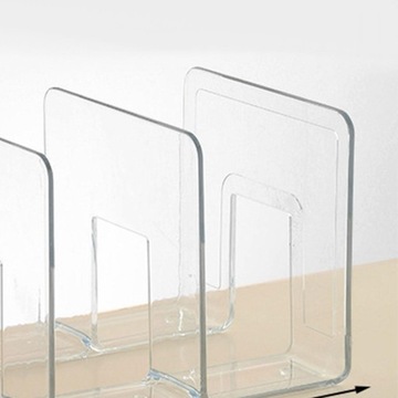 Книжный шкаф для хранения книг с 4 отделениями. Прочные акриловые подставки для книг. Прозрачный шкаф