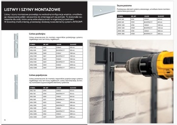 System regałowy Integri SZYNA PIONOWA MONTAŻOWA pojedyn. WLS 1000 ANTRACYT