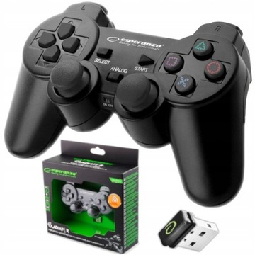 BEZPRZEWODOWY GAMEPAD PAD PC/PS3 WIBRACJA CZARNY