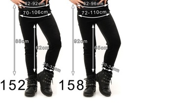 Legginsy dziewczęce Welurowe Elastyczne Spodnie Getry Welur Czarne 158