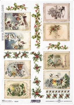 PAPIER RYŻOWY decoupage papiery A4 R1279