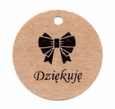 Eko kartonowe zawieszki, etykiety Dziękuję10 szt