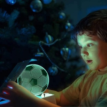 Ночник для детей Футбольный подарок Ваша надпись Гравировка имени + пульт дистанционного управления