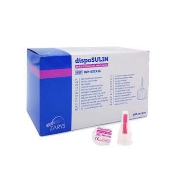 dispoSULIN IGŁY DO PENÓW 29G 12 mm UNIWERSALNE 100