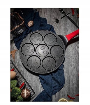 PATELNIA ZE WZORAMI ZWIERZĄT DLA DZIECI PANCAKES NALEŚNIKI JAJKA CZARNA