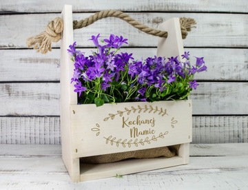 ЦВЕТОЧНАЯ КОРОБКА ЦВЕТОЧНЫЙ ГОРШОК С ГРАВИРОВКОЙ ПОДАРОК ​​НА ДЕНЬ МАТЕРИ ГРАВИРОВКА ДЛЯ МАТЕРИ