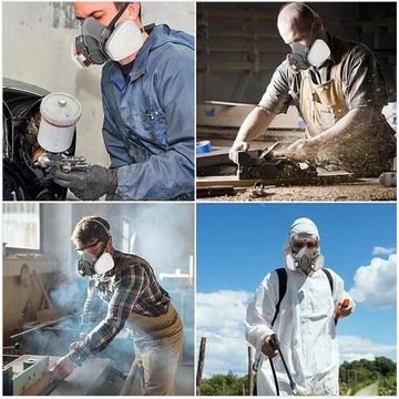 ПОЛНОЛИЦЕВОЙ ПРОТИВОГ 6200 С ОЧКАМИ + ФИЛЬТРЫ, ДЛЯ КРАСКИ, ПЫЛИ, ХИМИЧЕСКИХ СРЕДСТВ