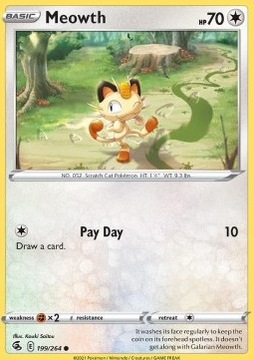 Karta Pokemon Meowth (FST 199) 199/264