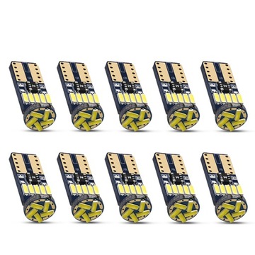 10 sztuk - ŻARÓWKA LED W5W T10 15x SMD 4014 CANBUS +STAB