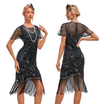 Elegancka Kreacja Na Uroczyste Wydarzenia – Sukienka Z Haftem Retro Styl