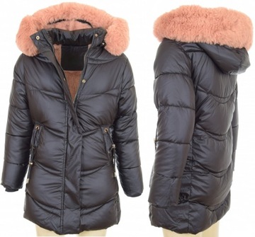 KURTKA ZIMOWA YM-22302B14G PUCHOWA OCIEPLONA GRUBYM MISIEM 158/164