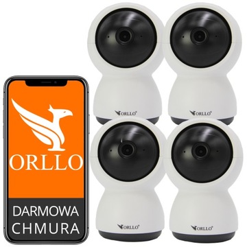 Zestaw do monitoringu 4X Mini Kamera WiFi Wewnętrzna Obrotowa 3Mpx ORLLO E8