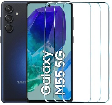 3X SZKŁO HARTOWANE SZYBKA NA WYŚWIETLACZ do SAMSUNG GALAXY M55 5G | M52 5G