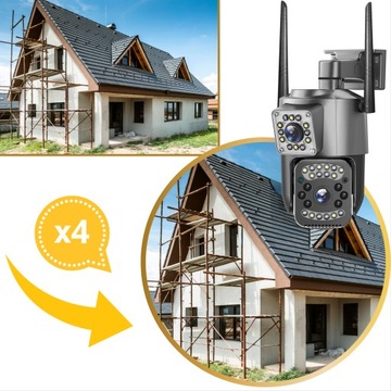 ДВОЙНАЯ WIFI IP-КАМЕРА НАРУЖНАЯ ПОВОРОТНАЯ 2K СЛЕЖЕНИЕ 4MPX ОСВЕЩЕНИЕ