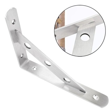 ZESTAW 2x WSPORNIK PÓŁKI KĄTOWNIK POD PÓŁKĘ UCHWYT PODPÓRKA SREBRNY 20cm