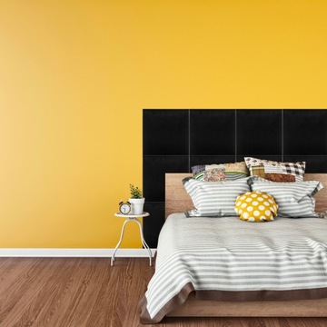 Мягкие стеновые панели 40х40 КВАДРАТ ЧЕРНЫЕ Мягкий толстый велюр