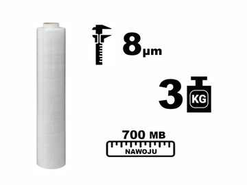СТРЕТЧ ФОЛЬГА 3 КГ ПРОЗРАЧНАЯ УВЕЛИЧЕННАЯ СУМКА