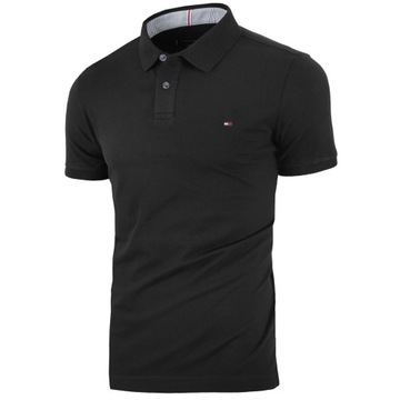 Tommy Hilfiger koszulka polo męska MW0MW17770 Czarna rozmiar M