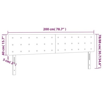 vidaXL LED Изголовье кровати Белый 200x5x78/88 см Искусственная кожа