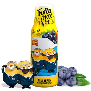 Syrop do wody koncentrat Fruttamax 500 ml nowość MINIONKI borówka light