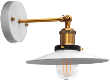 KINKIET LOFT RETRO Z KLOSZEM BIAŁY
