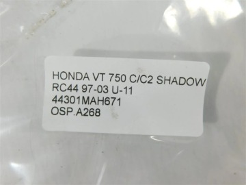 ОСЬ ПЕРЕДНЕГО КОЛЕСА ПЕРЕДНЯЯ HONDA VT 750 C/C2 SHADOW RC44 97-03 U-11 44301MAH671