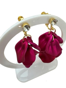 Klipsy akrylowe pink codzienne modny wzór wiszące c88