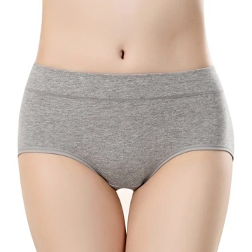 Plus Size M-3XL Women's Underwear Solid Color Mid-