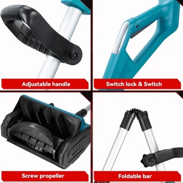 ŁOPATA ODŚNIEŻARKA ELEKTRYCZNA AKUMULATOROWA DO ŚNIEGU 2×AKU 48V 5.0AH