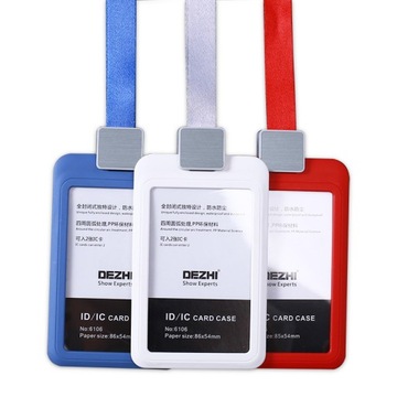 Identyfikator na smyczy – solidne etui na karty CZARNY