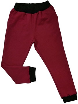 Spodnie dresowe Chłopięce 134 GAMET bawełniane Bordowe kieszenie produkt PL